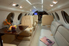 interior cabin of private jet